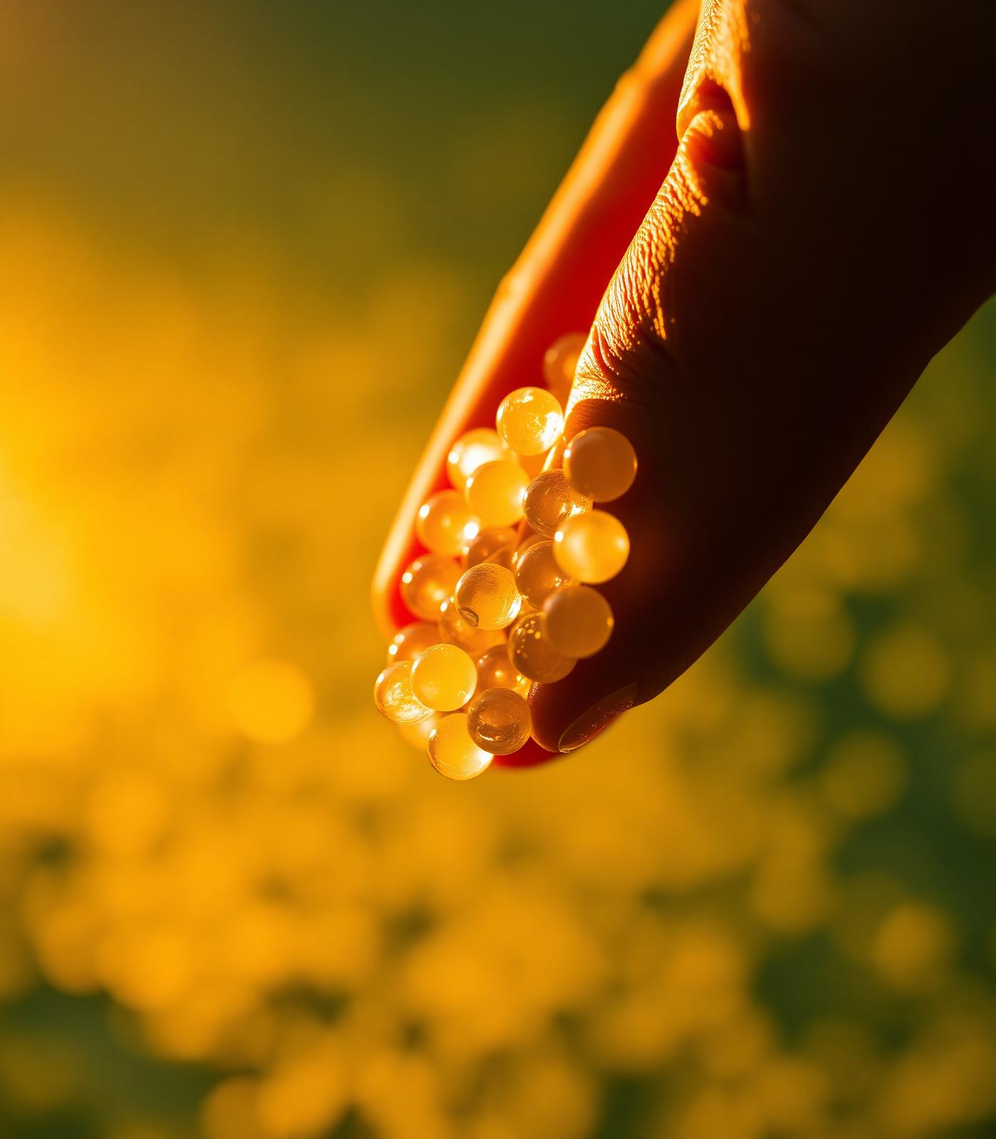 A handful of EarthPlus bio-resin pellets